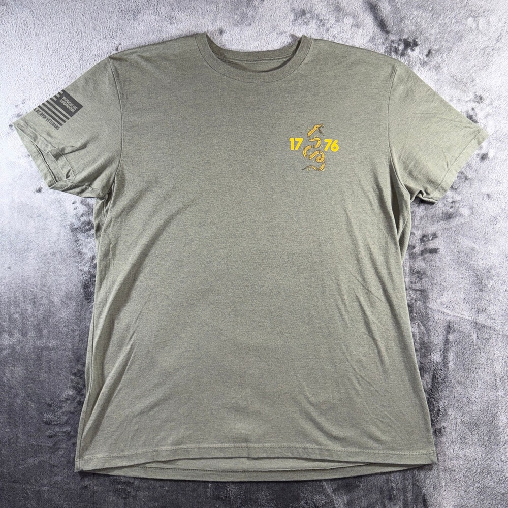 Rags of Honor 1776 Join or Die Graphic T-Shirt Mens XL Olive Green Veteran